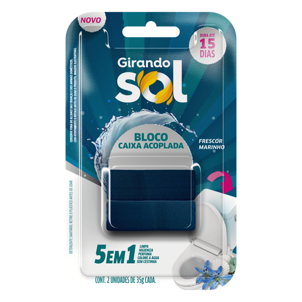 BLOCO SANIT P/CX ACOPLADA FRESCOR MARINHO GIRANDO SOL 35G