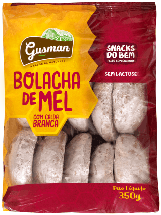 BOLACHA DE MEL C/ CALDA BRANCA GUSMAN 350G