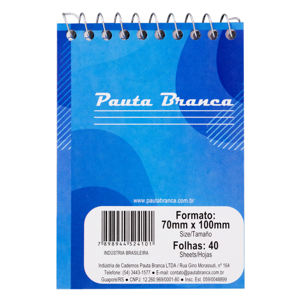 CADERNETA 1/16 ESPIRAL 40FL