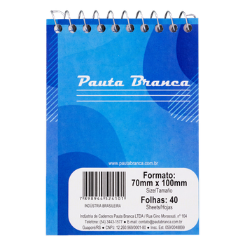 CADERNETA 1/16 ESPIRAL 40FL