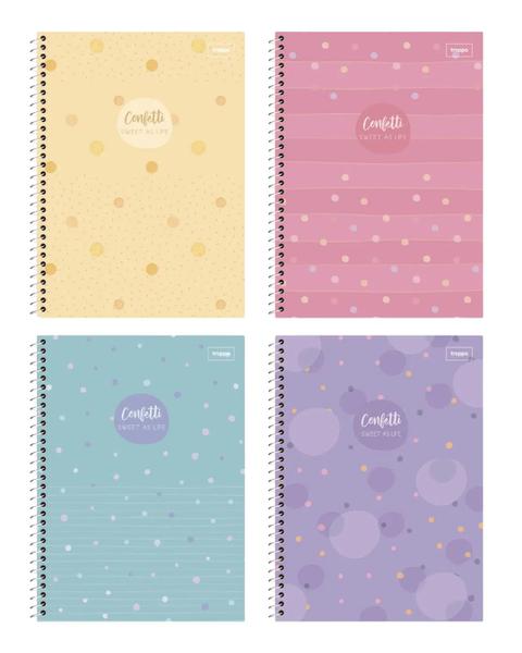 CADERNO CD 80F TROPPO CONFETTI