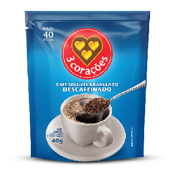 CAFE 3 CORACOES DESCAFEINADO SACHE 40G