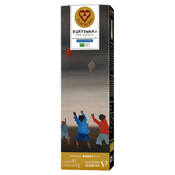 CAFE 3 CORACOES PORTINARI OBRA MENINOS SOLTANDO PIPAS 10UN