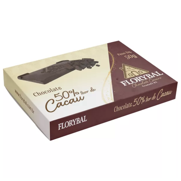 CHOC FLORYBAL MEIO AMARGO 50G