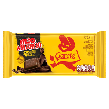 CHOC GAROTO MEIO AMARGO 80G