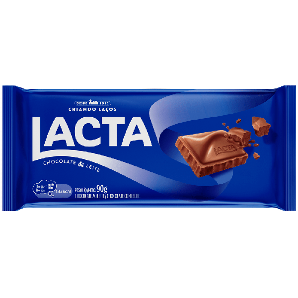 CHOC LACTA AO LEITE 90G