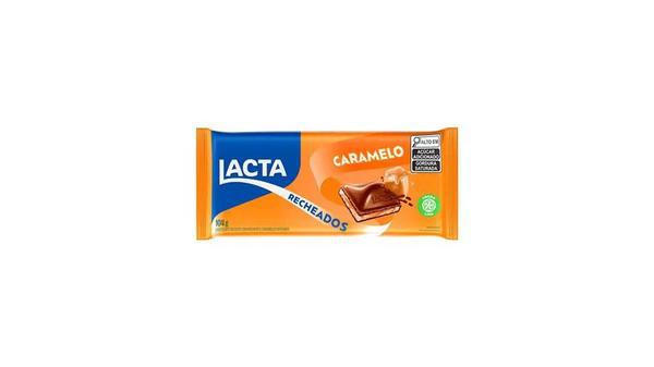 CHOC LACTA AO LEITE RECH CARAMEL 104G