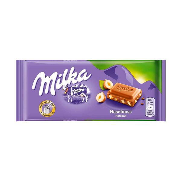 CHOC MILKA AO LEITE WHOLE HAZELNUT 100G
