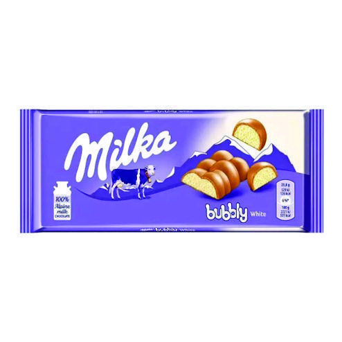 CHOC MILKA BUBBLY WHITE 95G