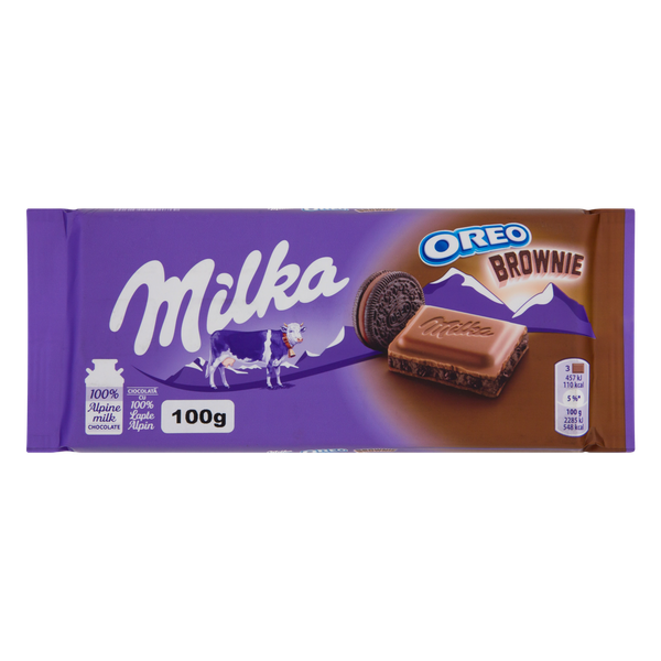 CHOC MILKA RECHEADO OREO BROWNIE 100G