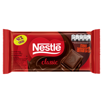 CHOC NESTLE CLASSIC MEIO AMARGO 80G