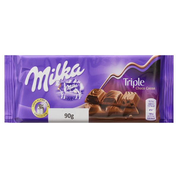 CHOCOLATE MILKA TRIPLE COCOA 90G