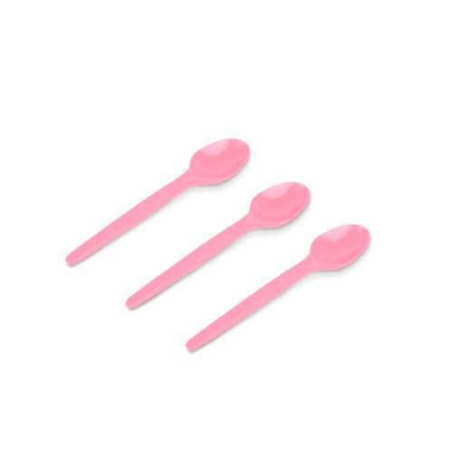 COLHER REGINA DESCARTAVEL SOBREMESA ROSA 25UN