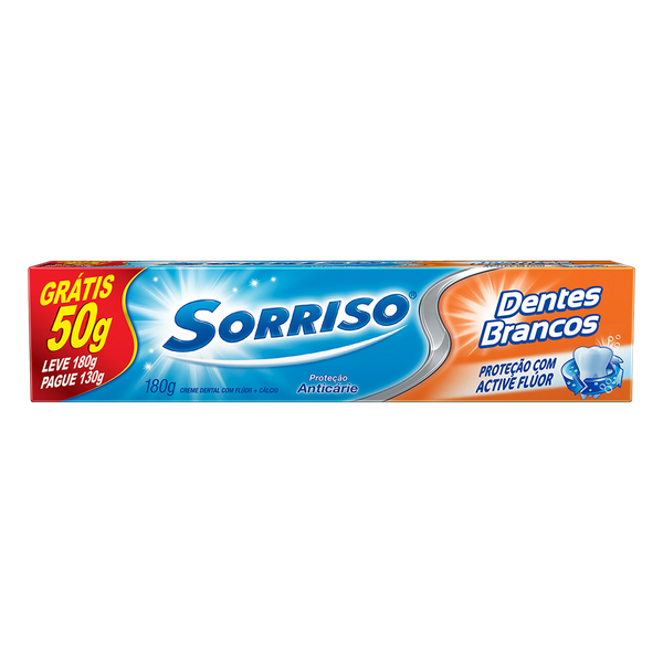 CREME DENTAL SORRISO D BRANCOS LEVE 180G PG130G