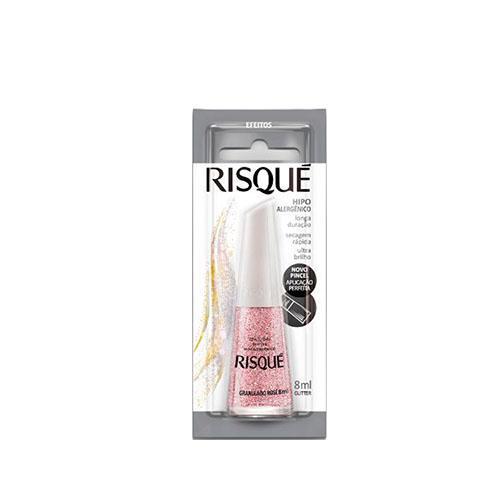 ESMALTE RISQUE GLITT GRANULADO ROSE 8ML