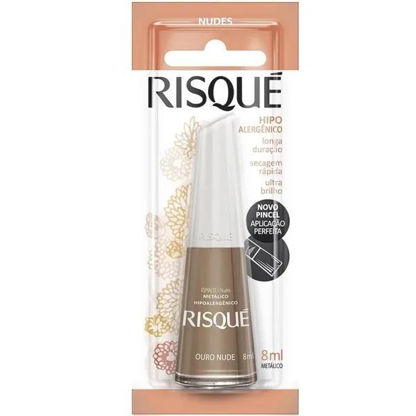 ESMALTE RISQUE METALICO OURO NUDE 8ML
