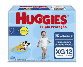 FRALDA HUGGIES TRIP PRT XG 12UN