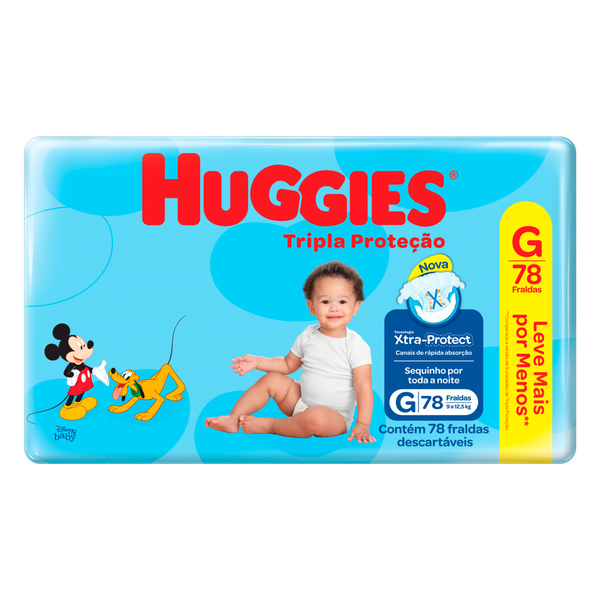FRALDA HUGGIES TRIPLA PROT G C/78