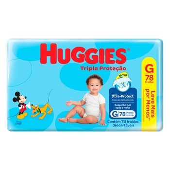 FRALDA HUGGIES TRIPLA PROT G C/78