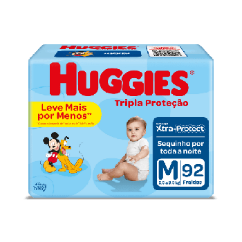 FRALDA HUGGIES TRIPLA PROT M C/92