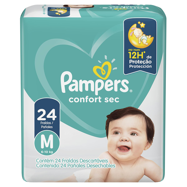 FRALDA PAMPERS CONFORT SEC M/24