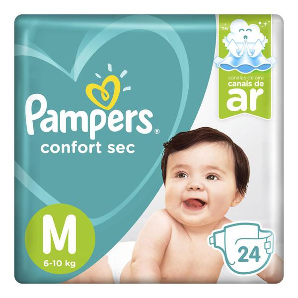 FRALDA PAMPERS CONFORT SEC PCTAO M 24UN
