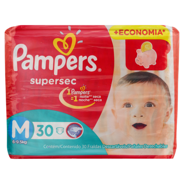 FRALDA PAMPERS SUERSEC M/30