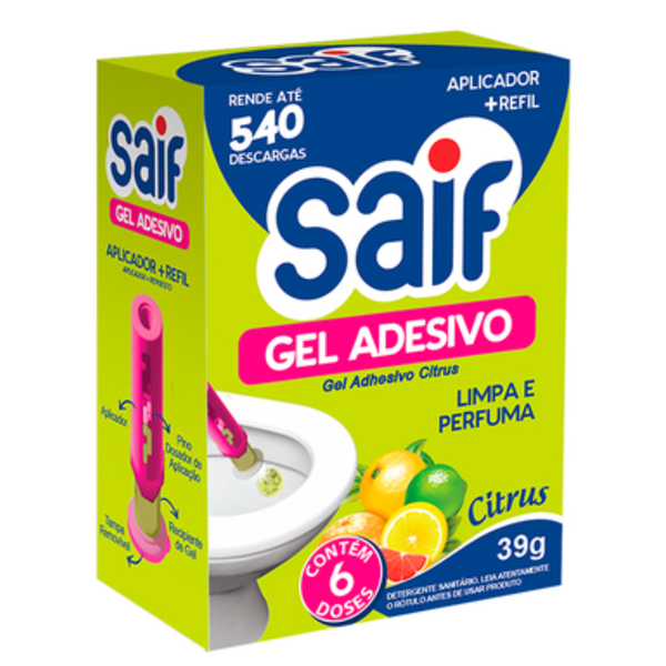 GEL ADESIVO CITRUS 6 DOSES SAIF 39G