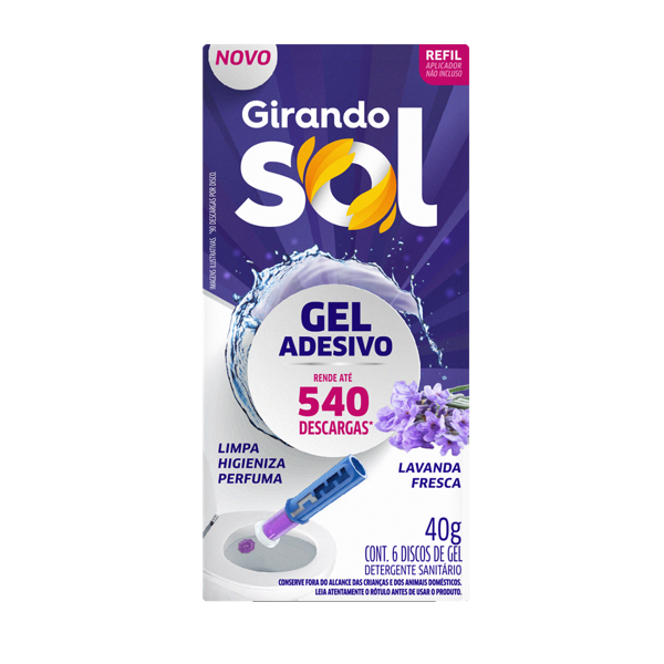 GEL ADESIVO REFIL LAVANDA FRESCA GIRANDO SOL 40G