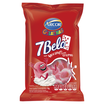 GELATINA 7BELO MORANGO C CREME 70GR
