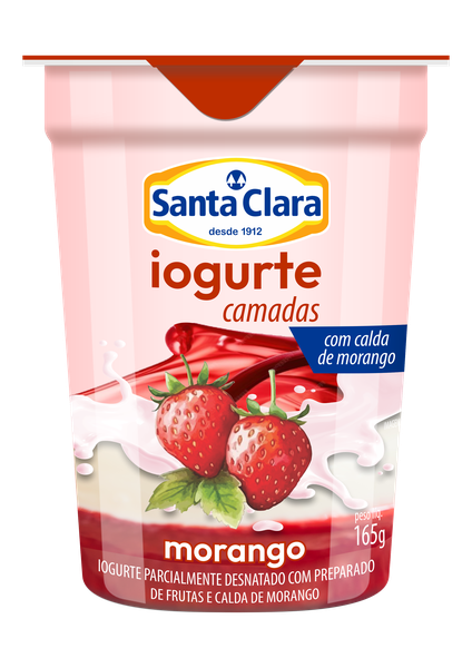 IOGUR STA CLARA BICAMADA  MORANGO COPO 165G