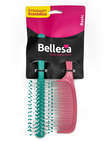 KIT ESC CABELO BELLESA NICE+PENTE CABO LARGO PP