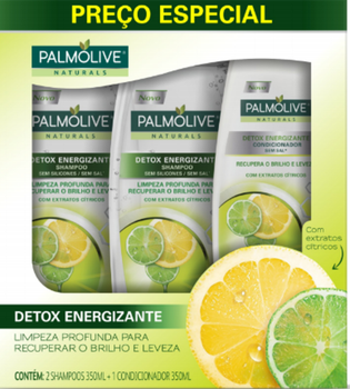 KIT PALMOLIVE 2 SHAMP+1COND DETOX 350ML