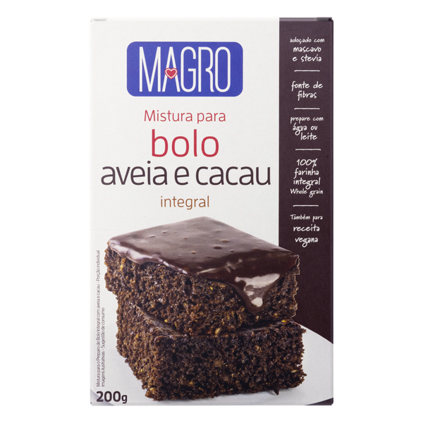 MISTURA BOLO INTEGRAL AVEIA CACAU MAGRO 200G
