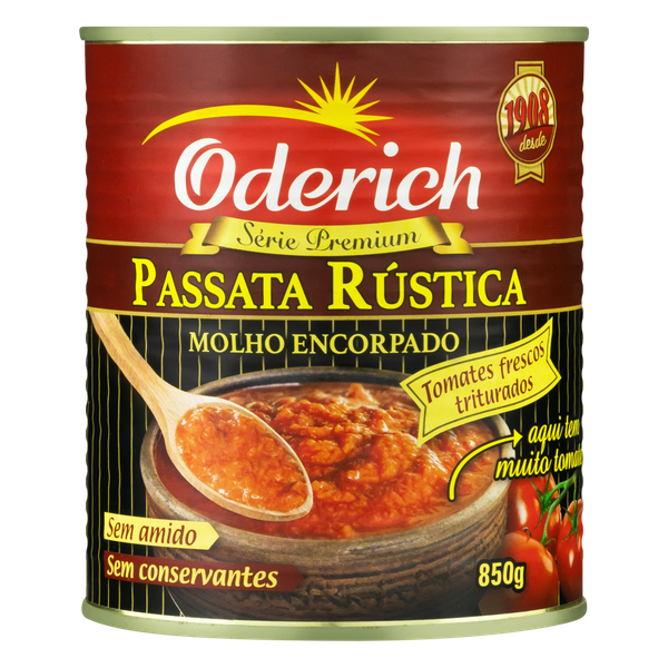 MOLHO DE TOMATE PASSATA RUSTICA ODERICH PREMIUM 850G