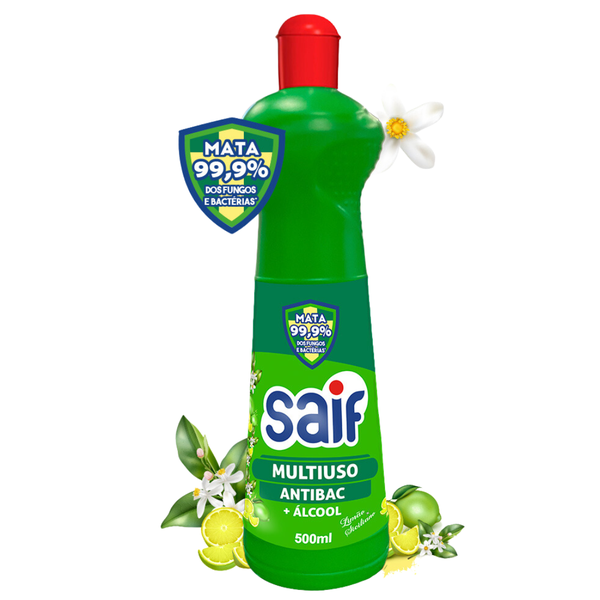 MULTIUSO ANTIBAC + ALCOOL SQUEEZE  SAIF LIMAO 500ML