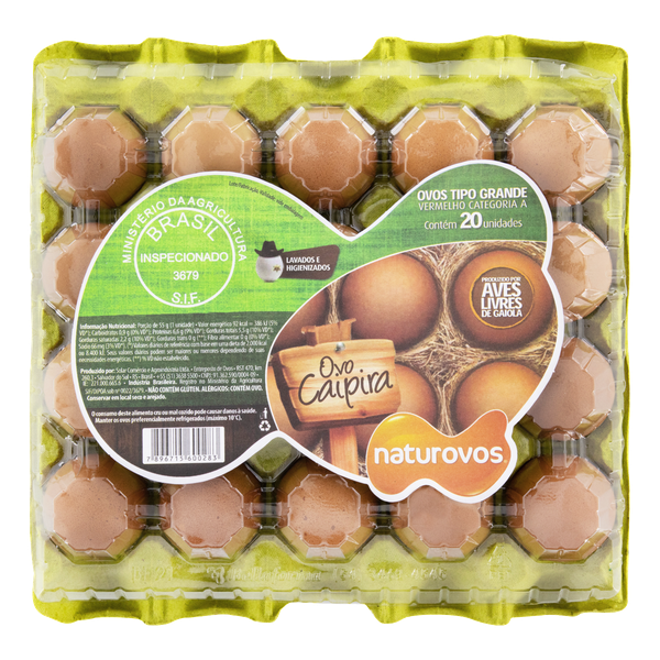 OVOS NATUROVOS VERM GR CAIPIRA C/20