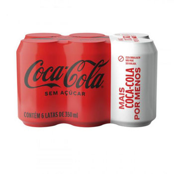 PACK REFRI COCA COLA S/ACUCAR C/6 350ML