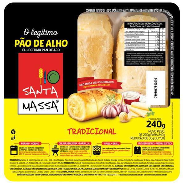 PAO DE ALHO SANTA MASSA TRAD 240G