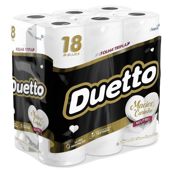 PAPEL HIG DUETTO TRIPLO NEUTRO 20M  C/18