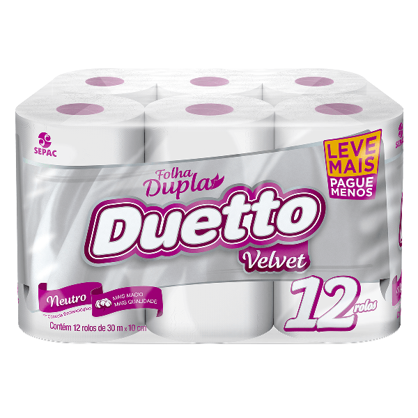 PAPEL HIG DUETTO VELVET 30M C/12