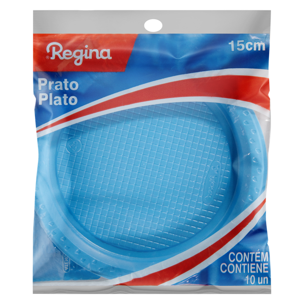 PRATO DESC REGINA 10UN 15CM AZUL