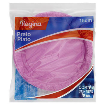 PRATO DESC REGINA 10UN 15CM ROSA