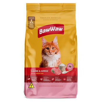 RACAO BAW WAW GATO CARNE 900G