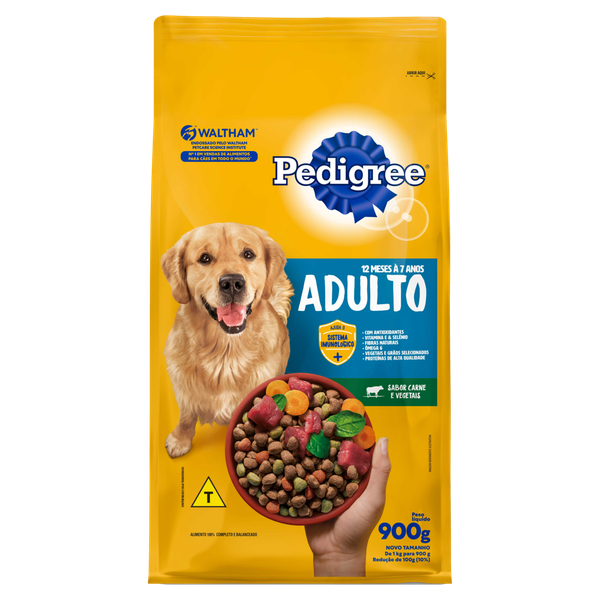 RACAO PEDIGREE CARNE E VEGETAIS 900G