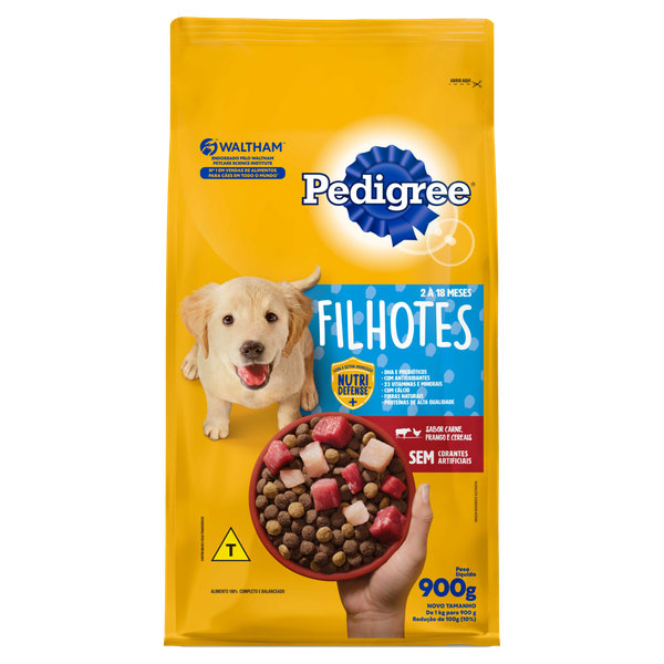 RACAO PEDIGREE FILHOTES CARNE/FRANGO/CEREAIS 900G