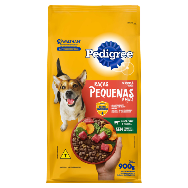 RACAO PEDIGREE RACAS PQ CARNE E VEGETAIS 900G