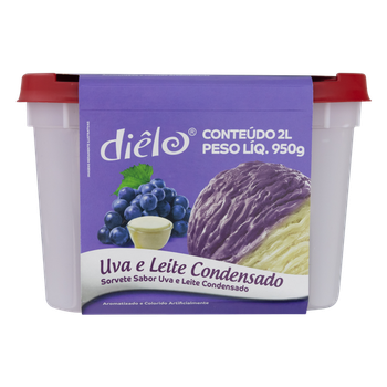 SORVETE DIELO UVA E LEITE CONDENSADO 2L