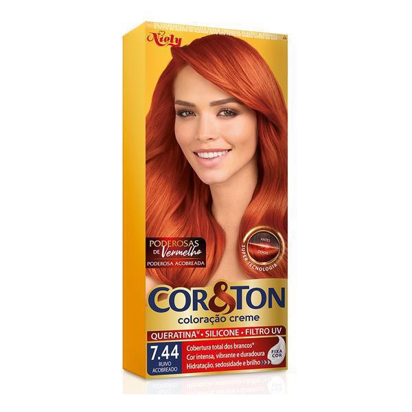 TINTURA COR E TON 7.44 RUIVO ACOBREADO