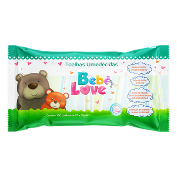 TOALHA UMEDECIDA BEBE LOVE C/100